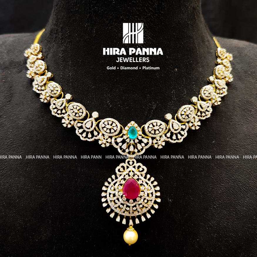 Open Setting Ruby & Emerald Diamond Neckwear