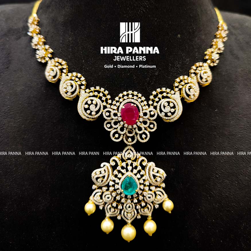 Open Setting Ruby & Emerald Diamond Neckwear