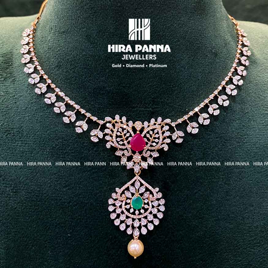 Open Setting Ruby & Emerald Diamond Neckwear