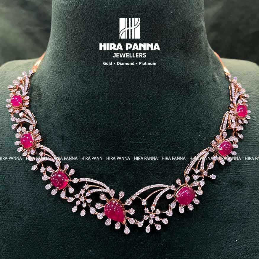 Open Setting Ruby Pota Diamond Neckwear