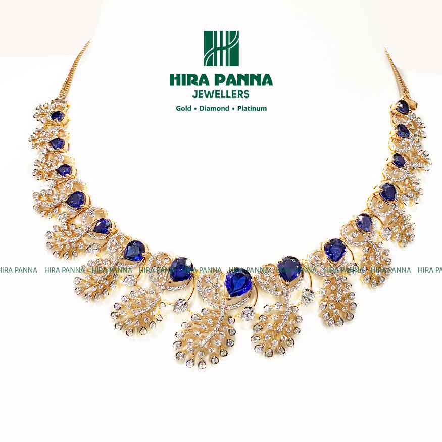 Open Setting Blue Sharif Diamond Neckwear