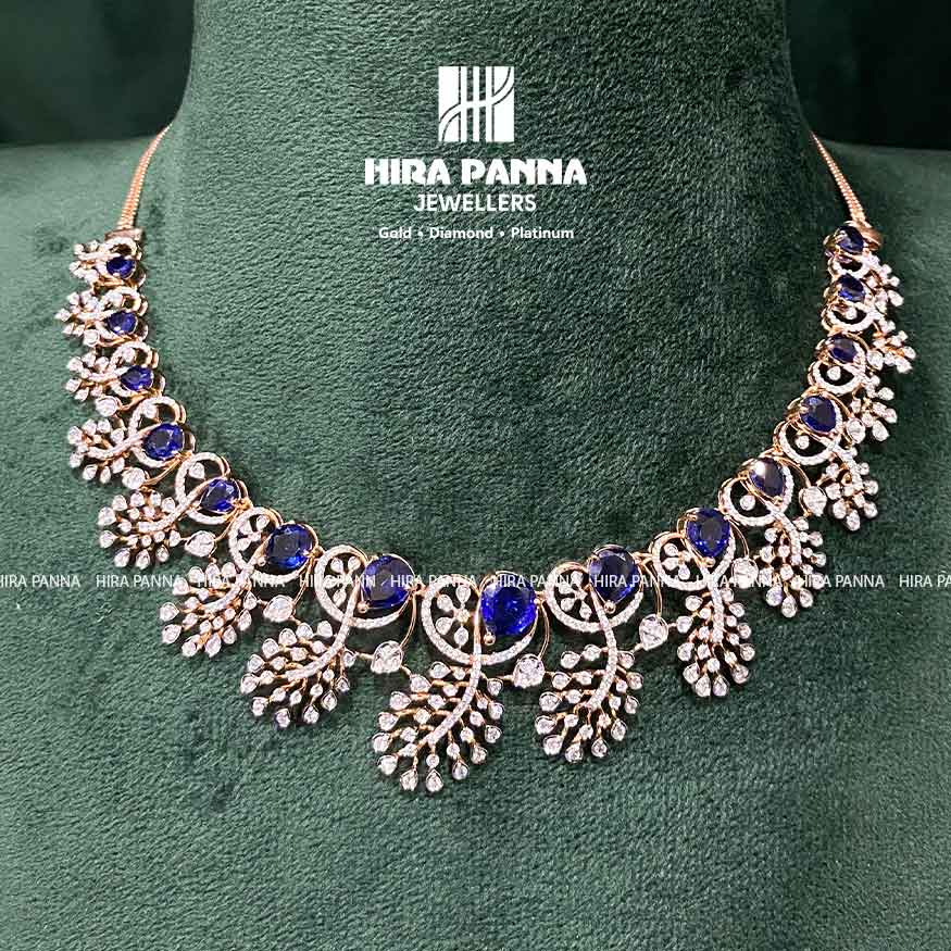 Open Setting Blue Sharif Diamond Neckwear