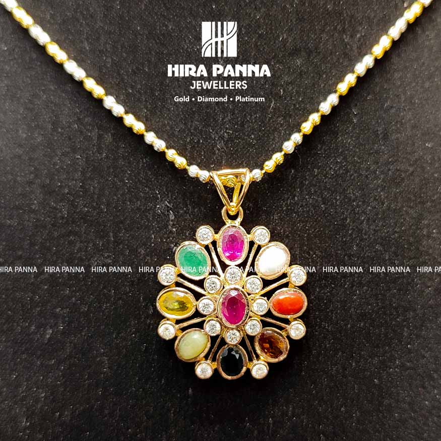 Navaratna Diamond pendant