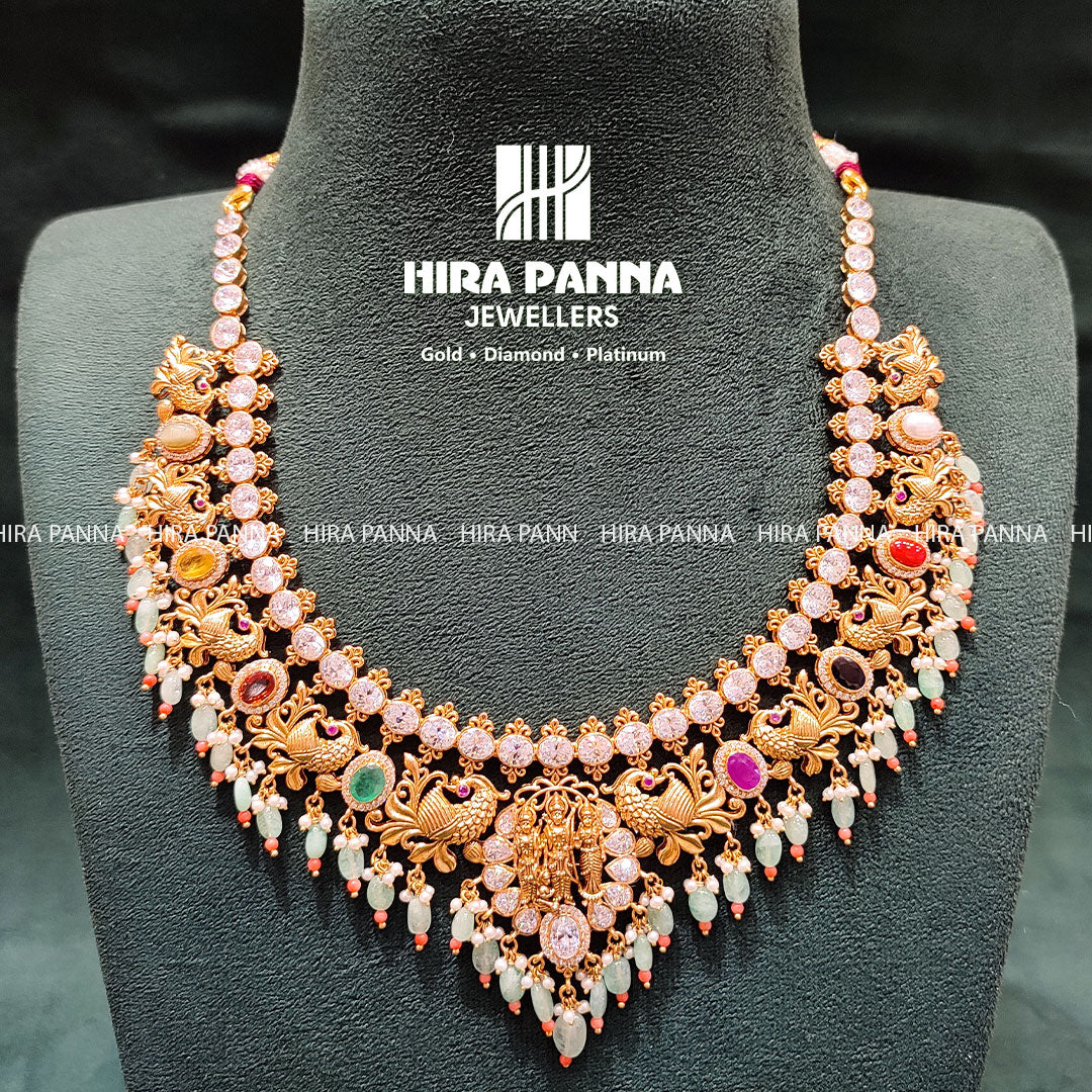 Antique Navratna Parivar Necklace