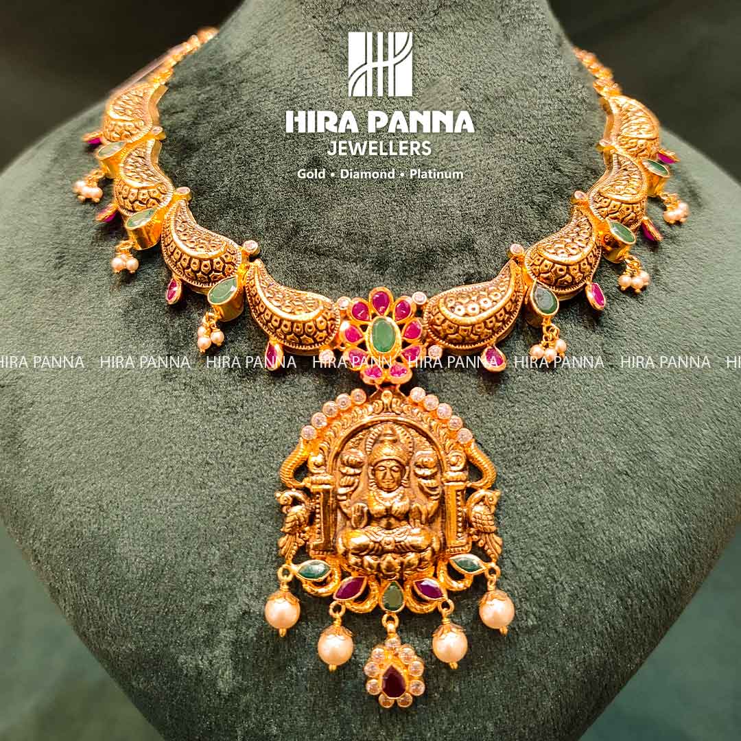 Antique Ruby Peacock Lakshmi Necklace