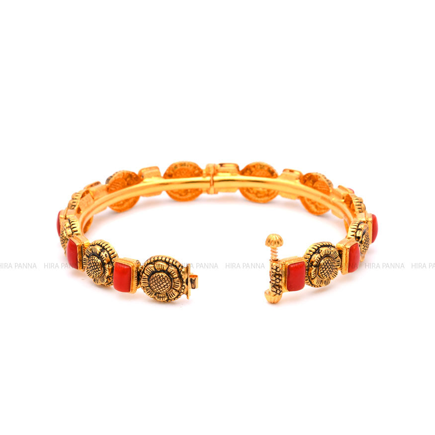 Antique Coral Bangles