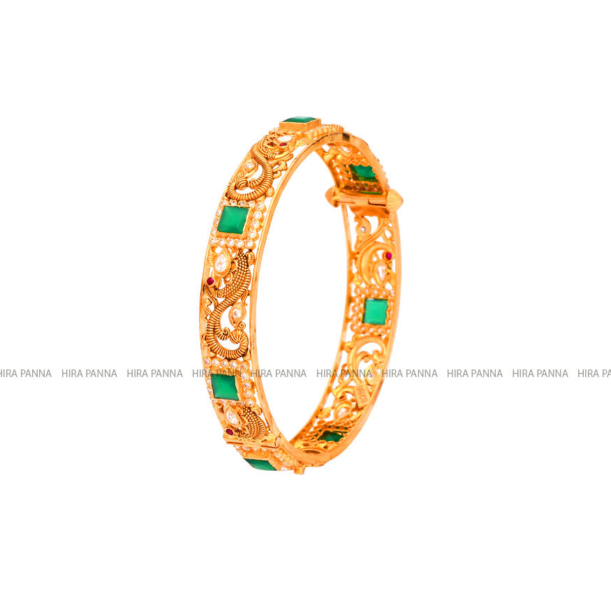 Antique Emerald Broad Bangles