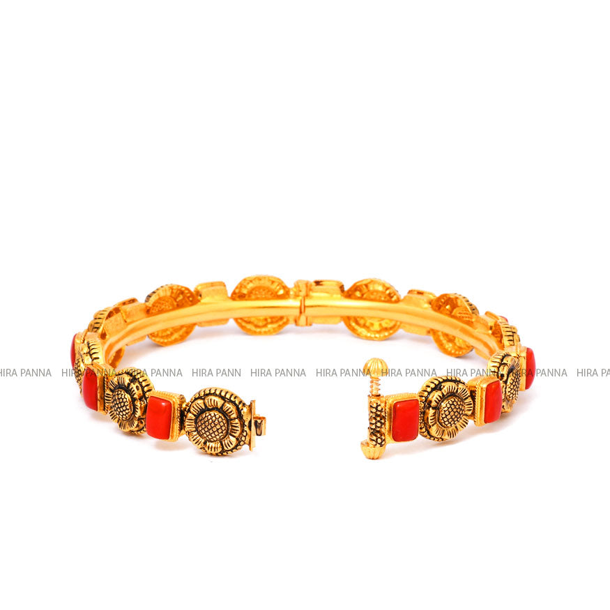 Antique Coral Bangles