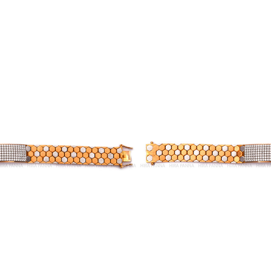 Dual Tone Rose Gold & Platinum Finish Bracelet