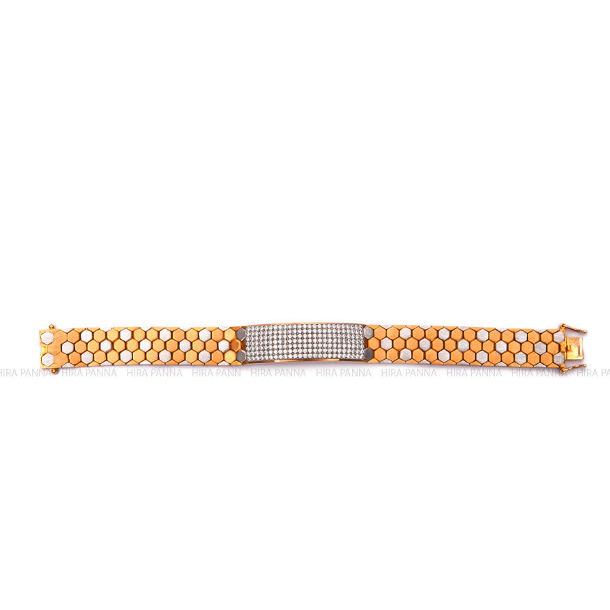 Dual Tone Rose Gold & Platinum Finish Bracelet