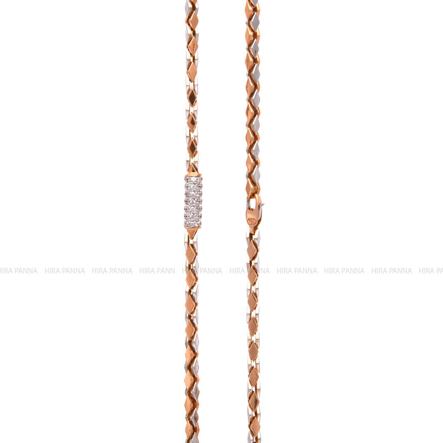 Dual Tone Rose Gold & Platinum Finish Fancy Chain