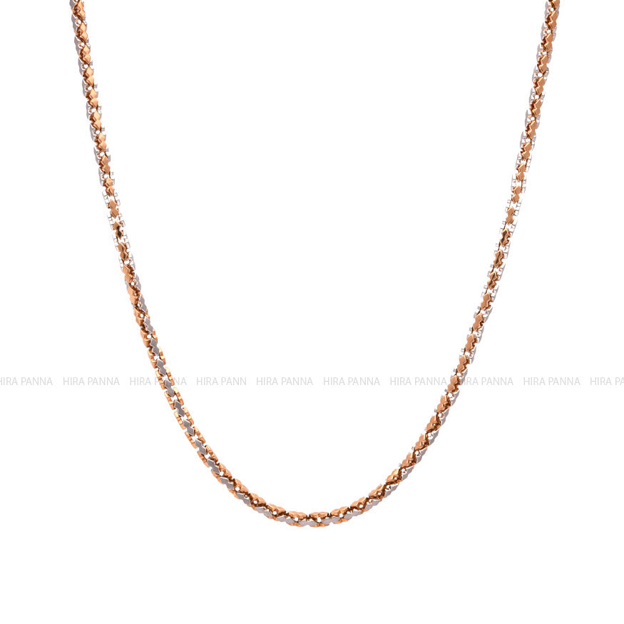 Dual Tone Rose Gold & Platinum Finish Fancy Chain