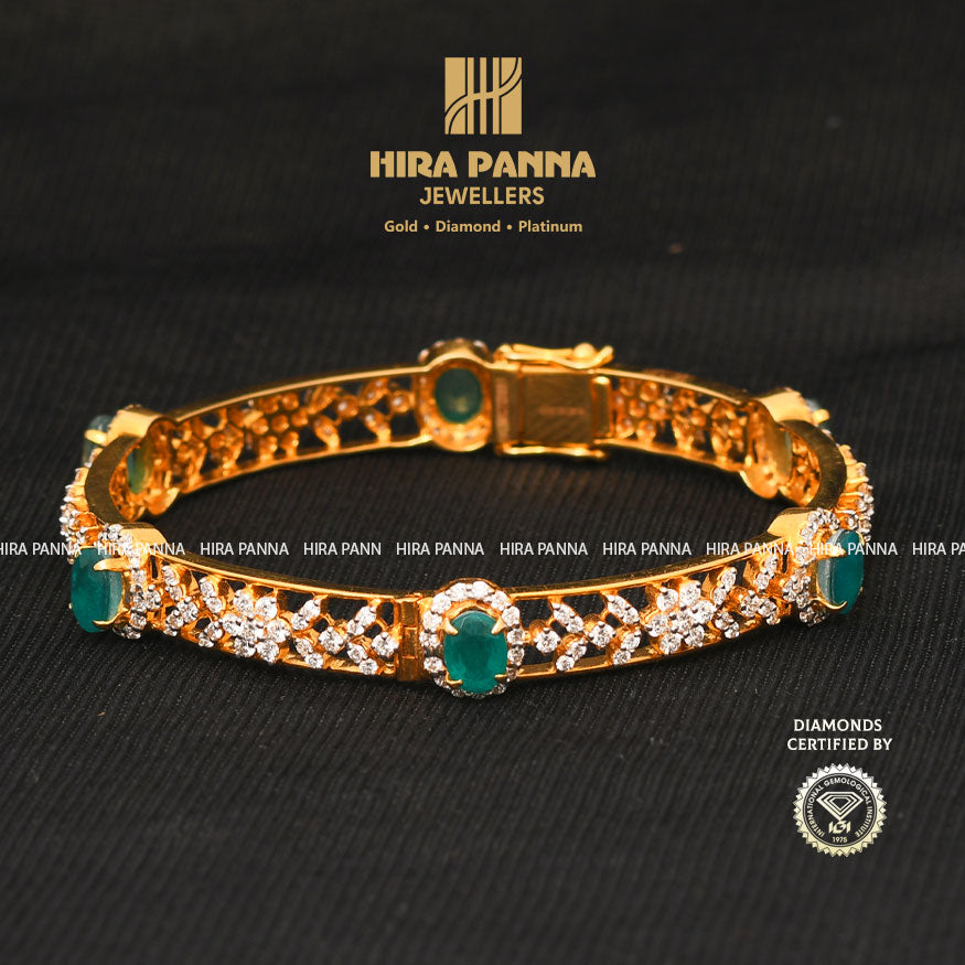 Fancy Emerald Diamond Bangles