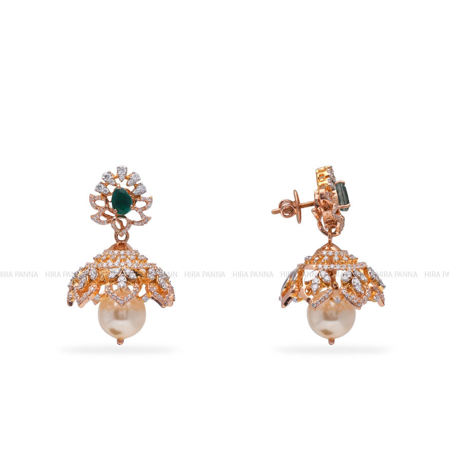 Diamond Jhumka Earrings