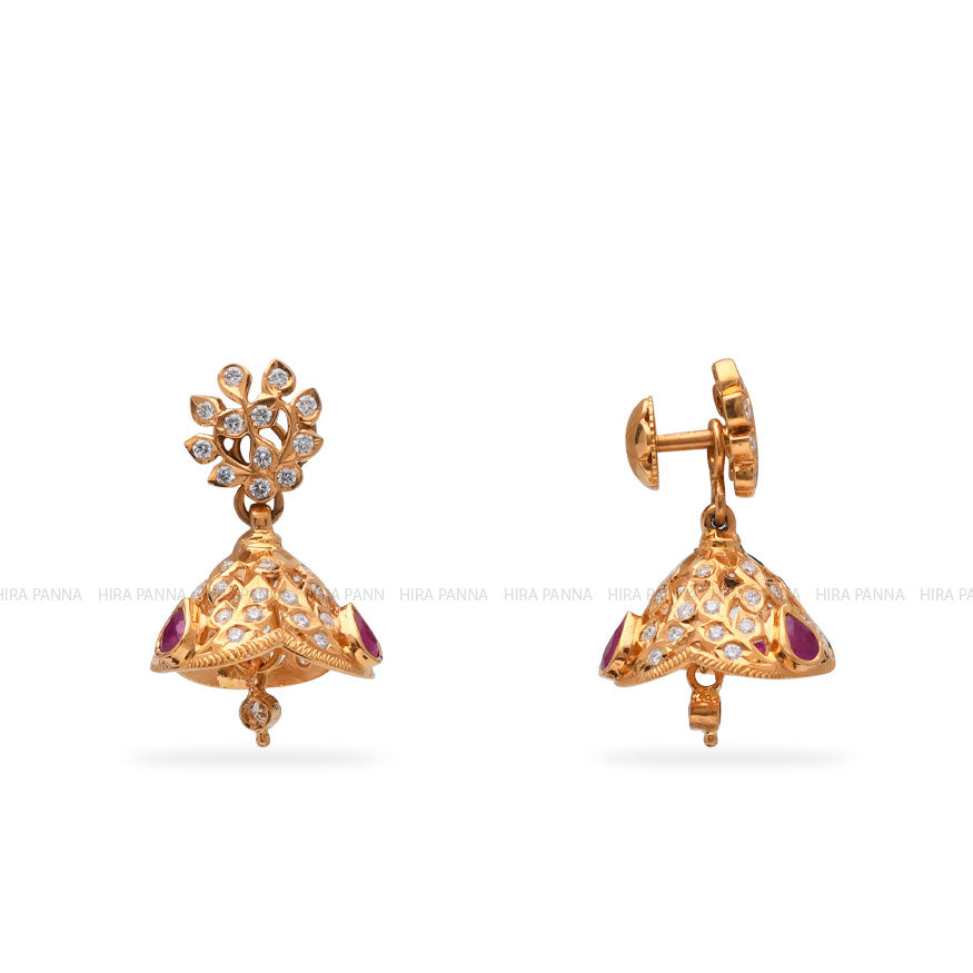 Diamond Jhumka Earrings