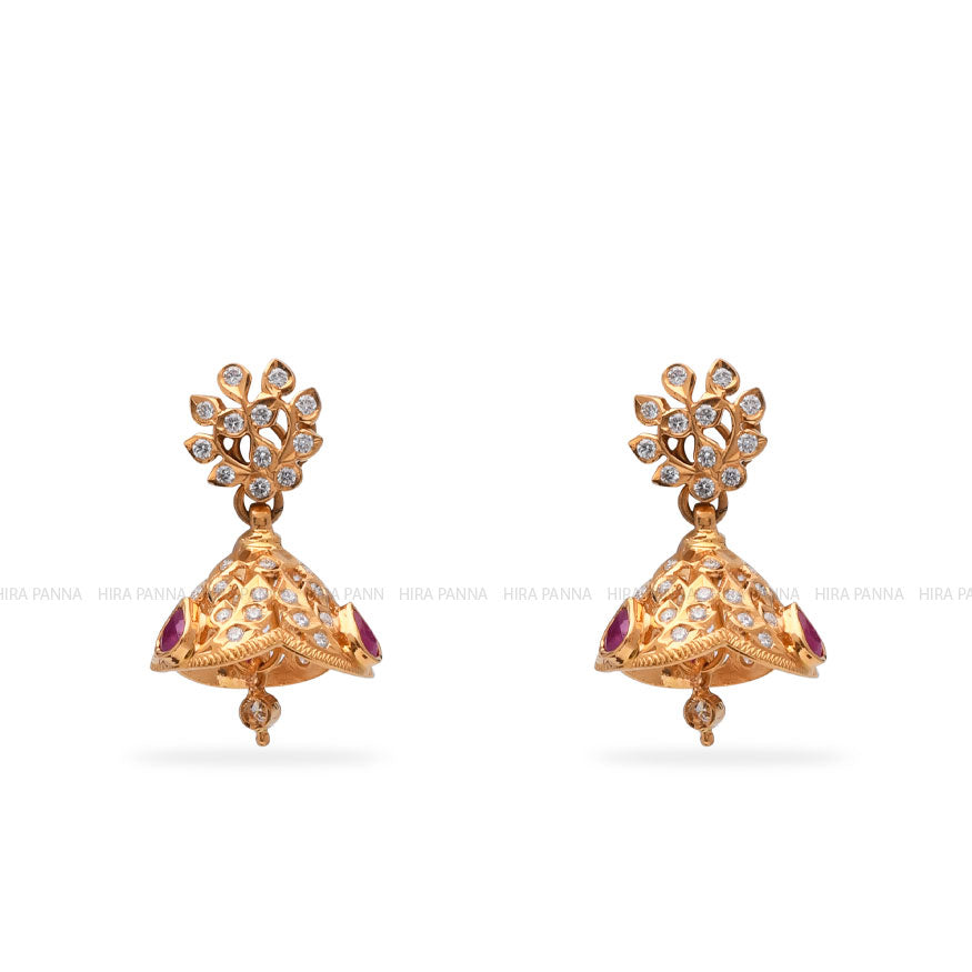 Diamond Jhumka Earrings