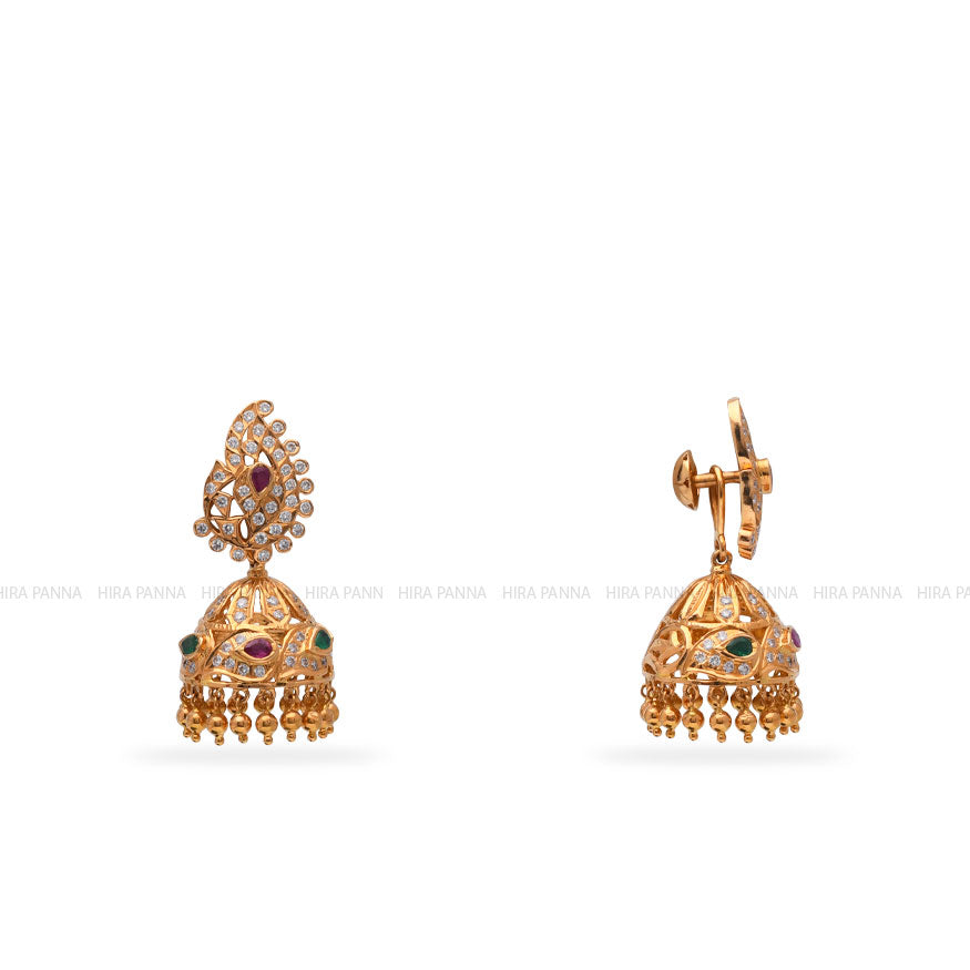 Diamond Jhumka Earrings