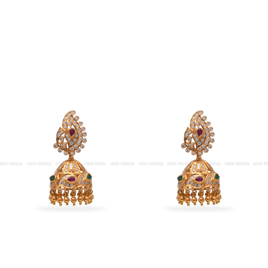 Diamond Jhumka Earrings