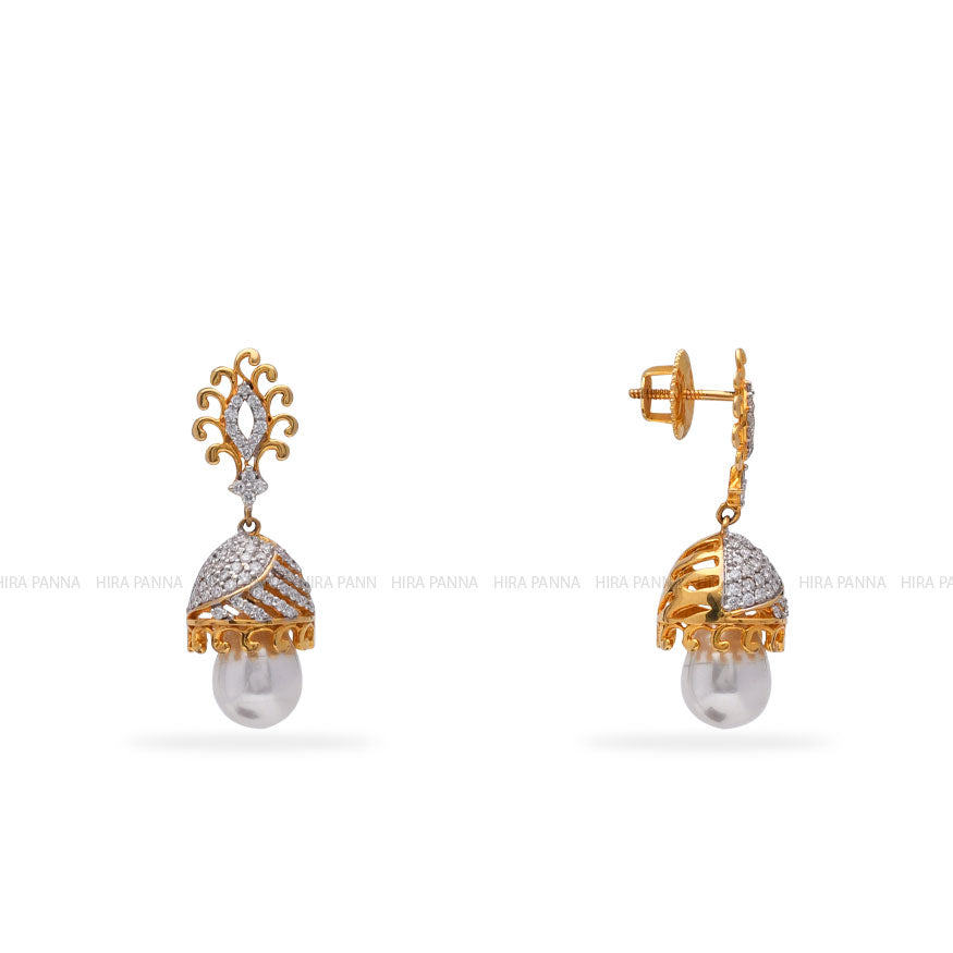 Diamond Jhumka Earrings