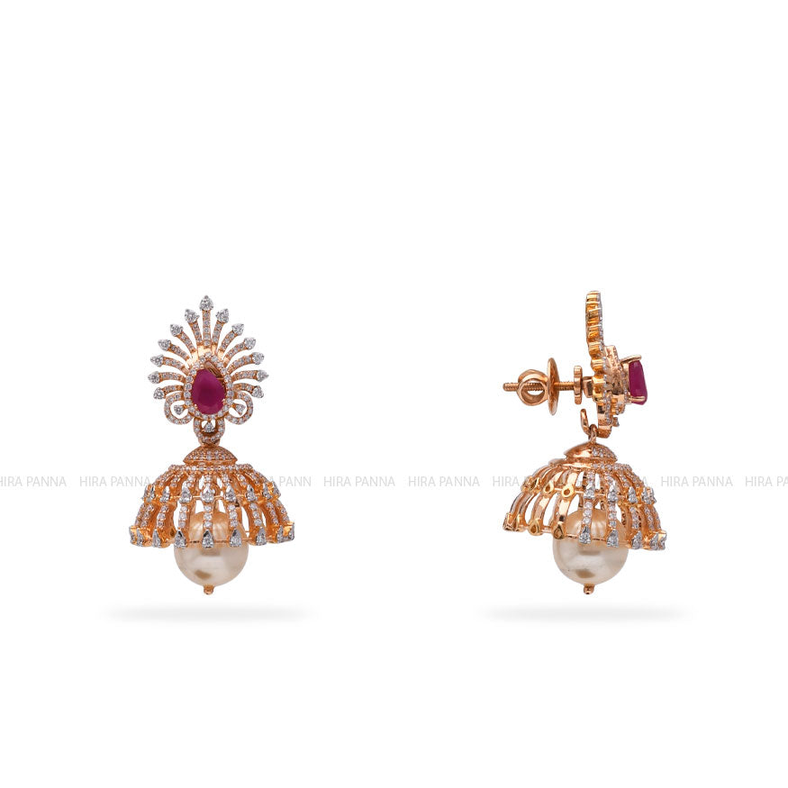 Diamond Jhumka Earrings