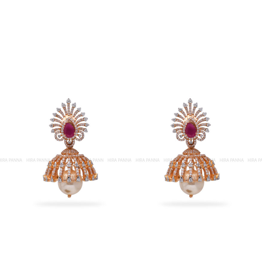 Diamond Jhumka Earrings