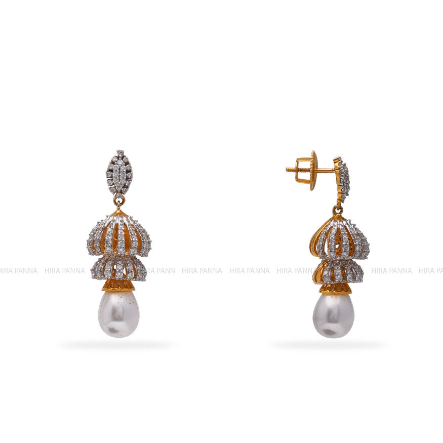 Diamond Jhumka Earrings