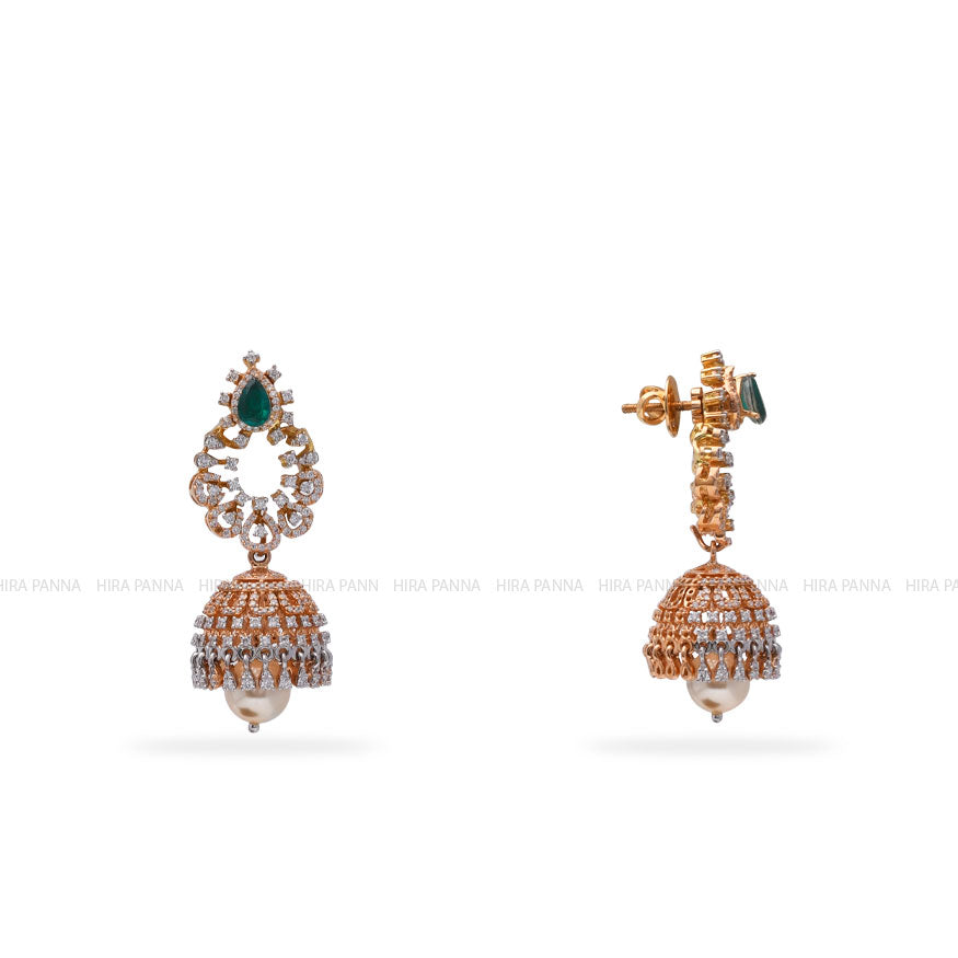 Diamond Jhumka Earrings