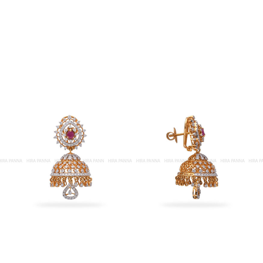 Diamond Jhumka Earrings