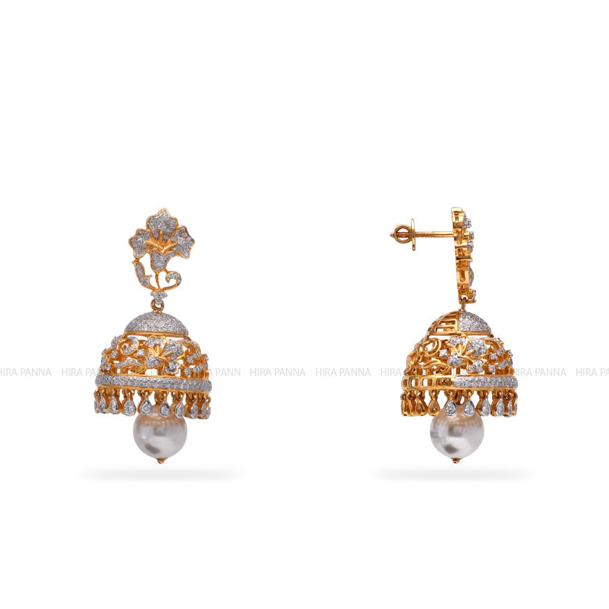 Diamond Jhumka Earrings