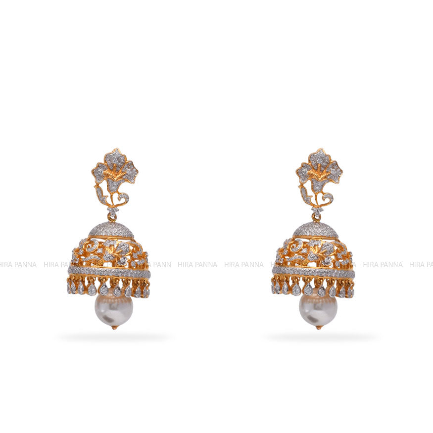 Diamond Jhumka Earrings