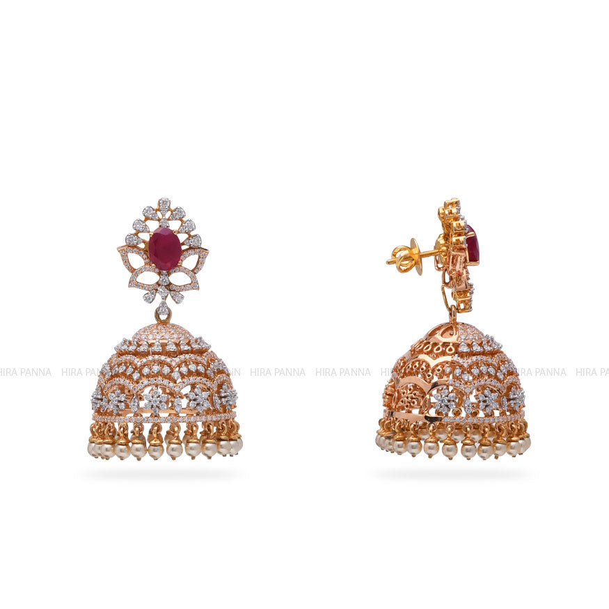 Diamond Jhumka Earrings