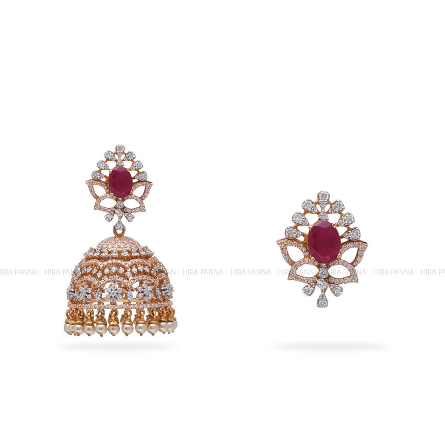 Diamond Jhumka Earrings