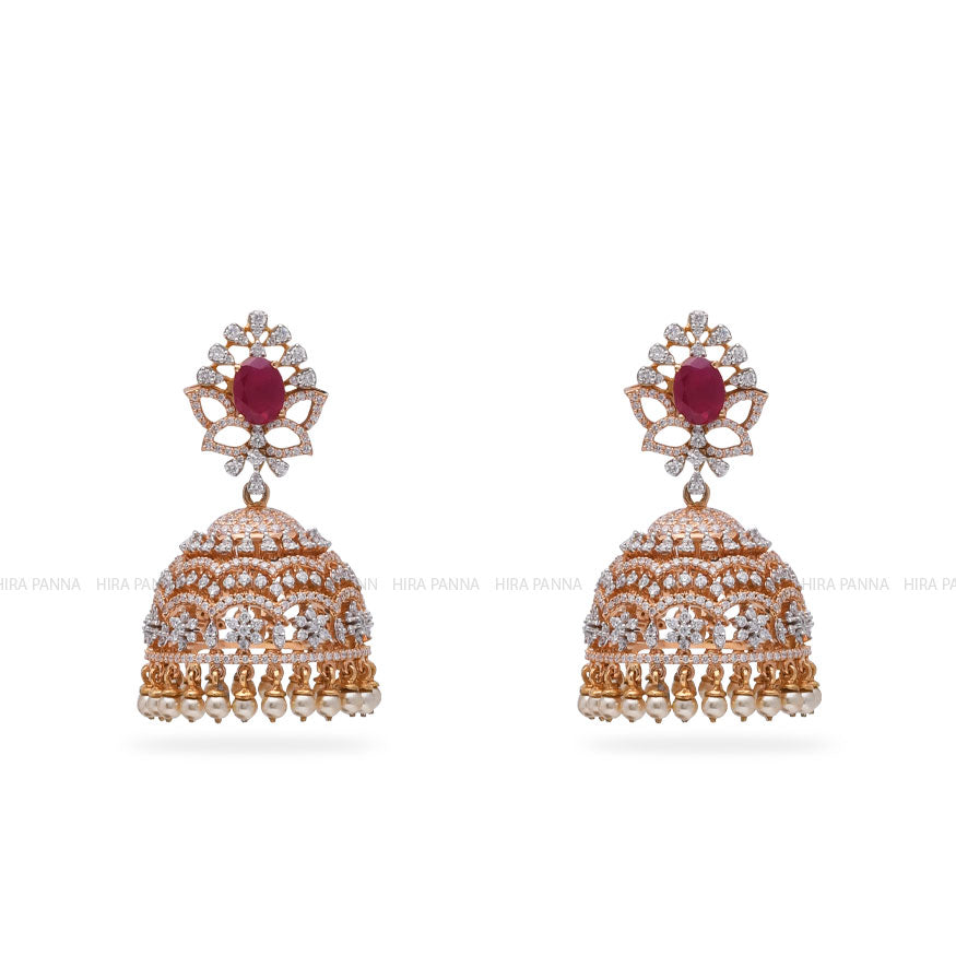 Diamond Jhumka Earrings