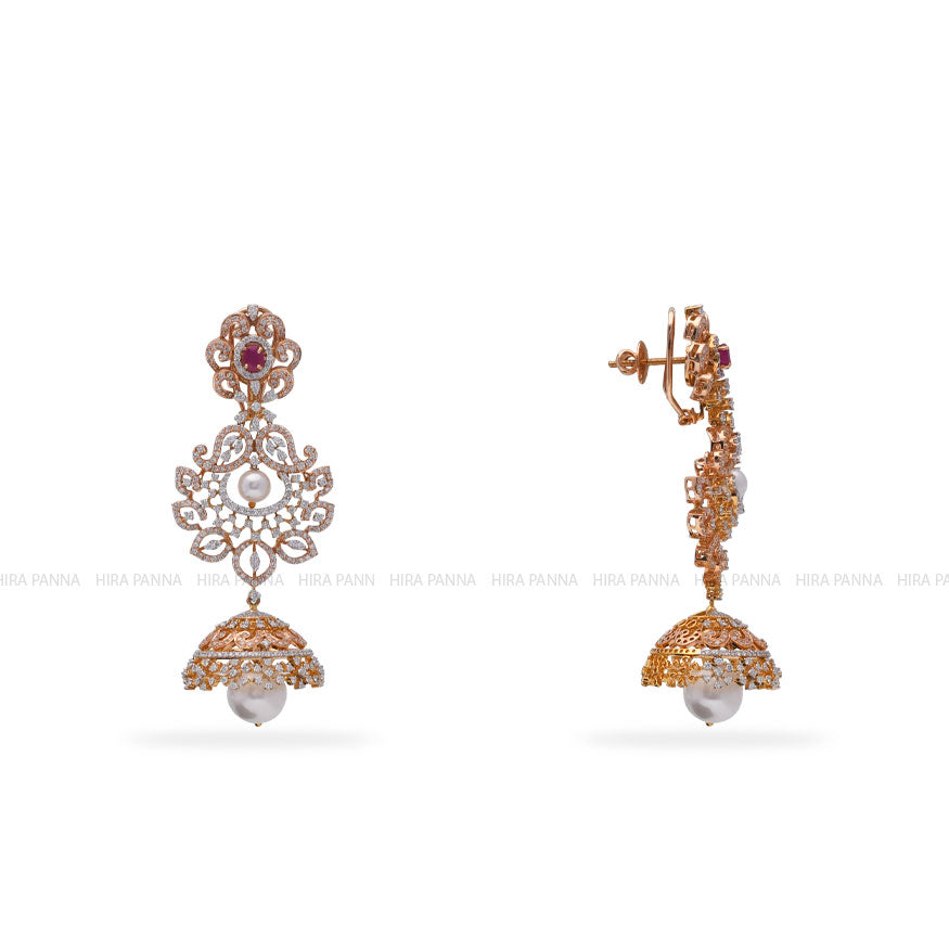 Diamond Jhumka Earings