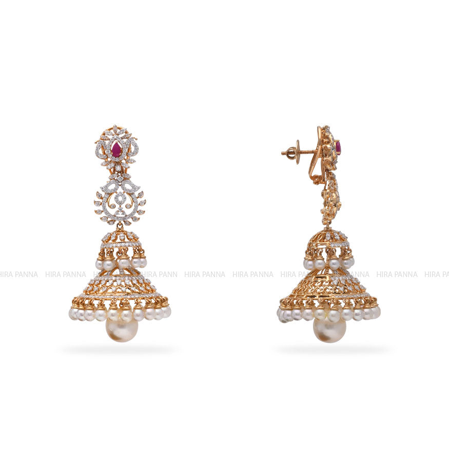 Diamond Jhumka Earings