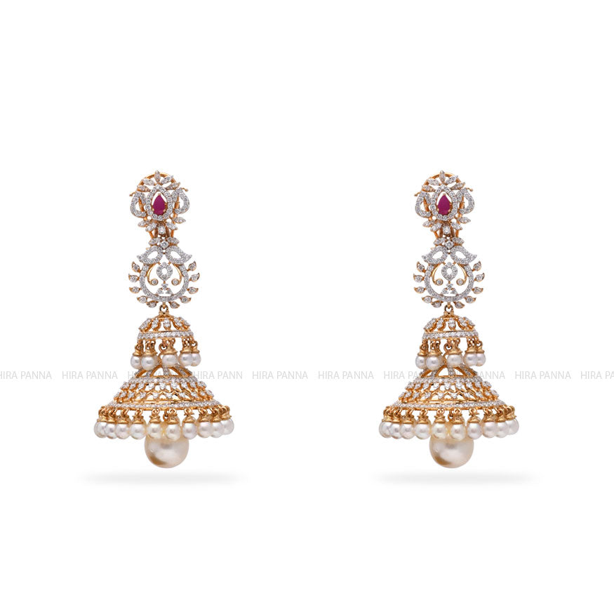 Diamond Jhumka Earings