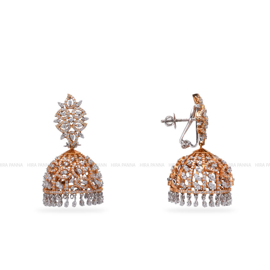 Diamond Jhumka Earrings