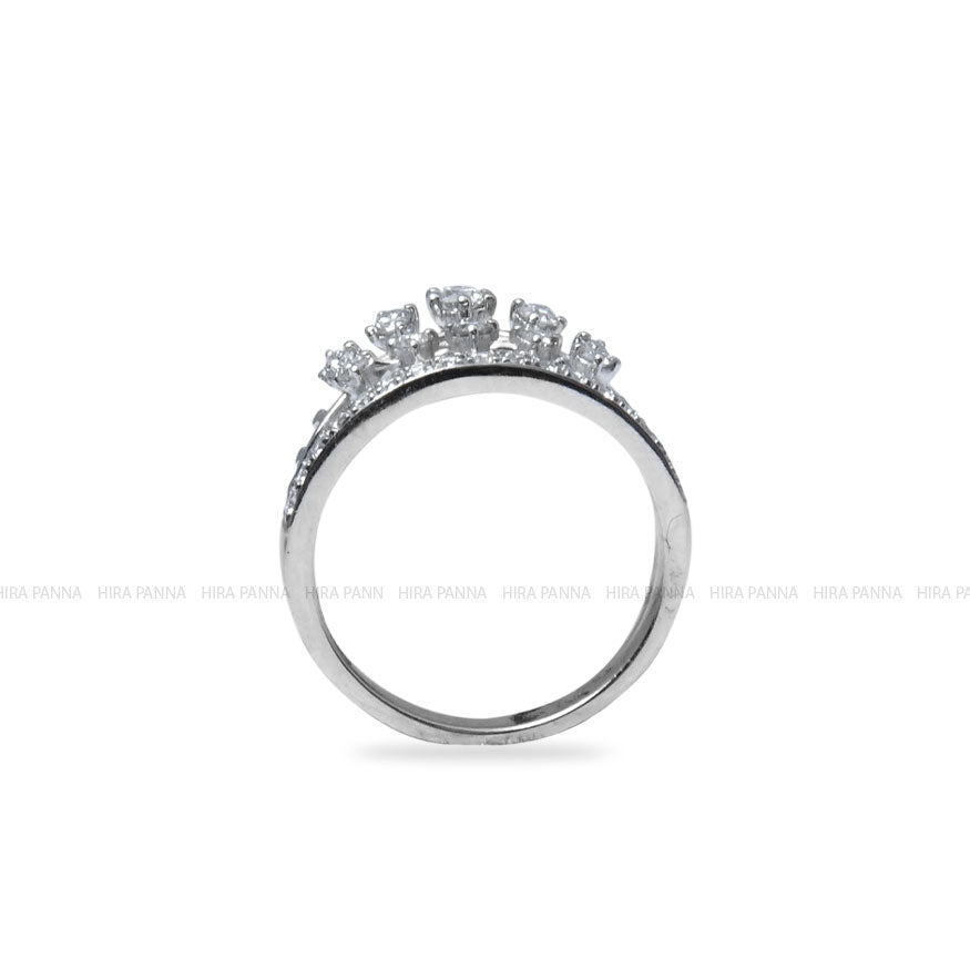 Princess Crown Platinum Polish Ring