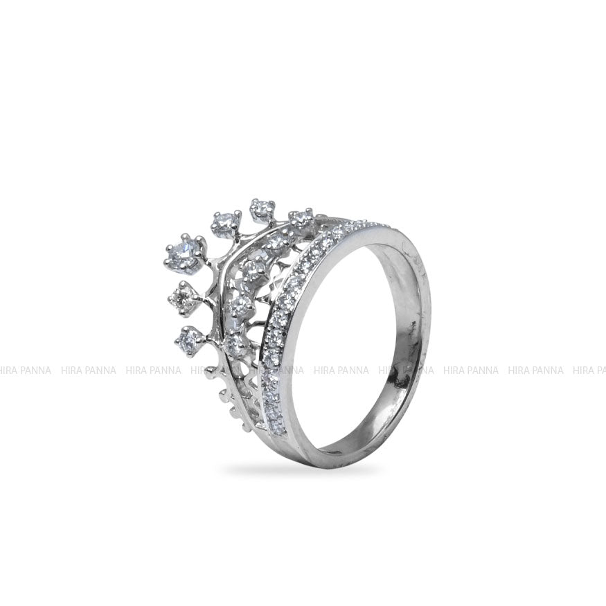 Princess Crown Platinum Polish Ring