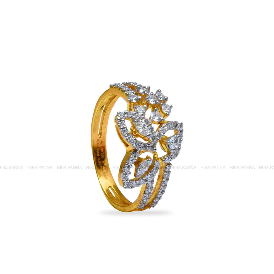 Diamond Gold Finish Ring