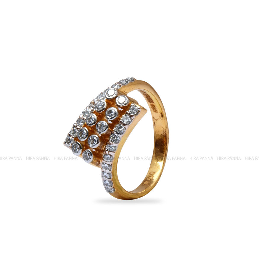 Diamond Gold Finish Ring