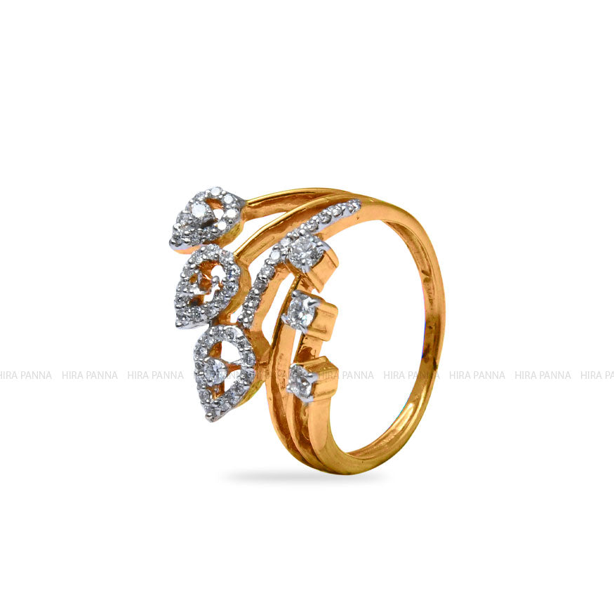 Diamond Gold Finish Ring