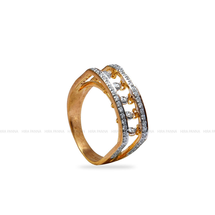 Diamond Gold Finish Ring