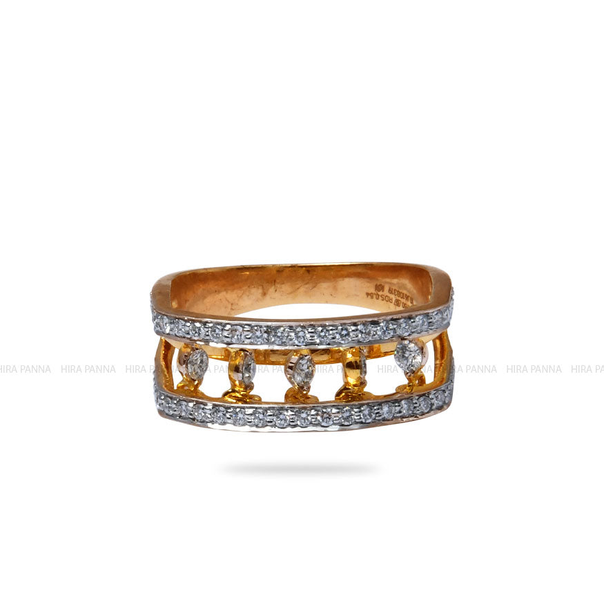 Diamond Gold Finish Ring