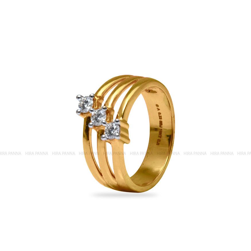 Diamond Gold Finish Ring