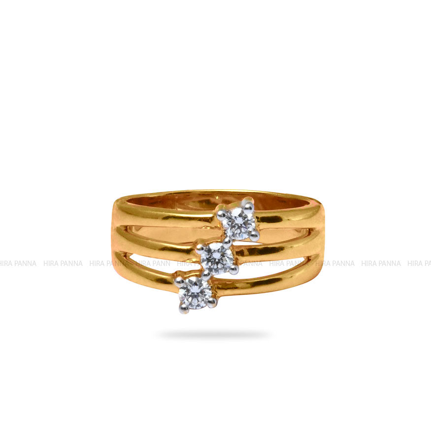 Diamond Gold Finish Ring