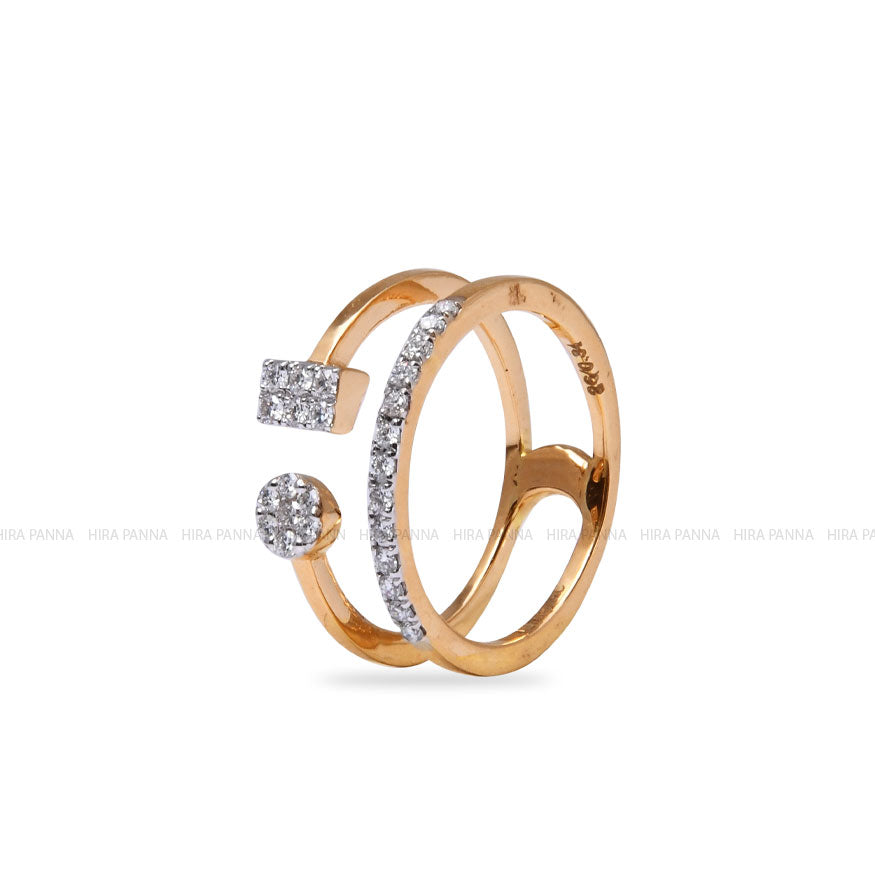 Diamond Gold Finish Ring