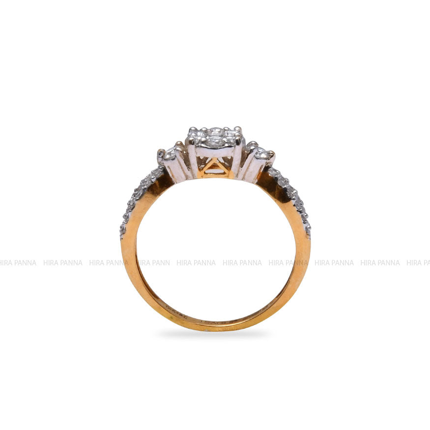 Diamond Gold Finish Ring