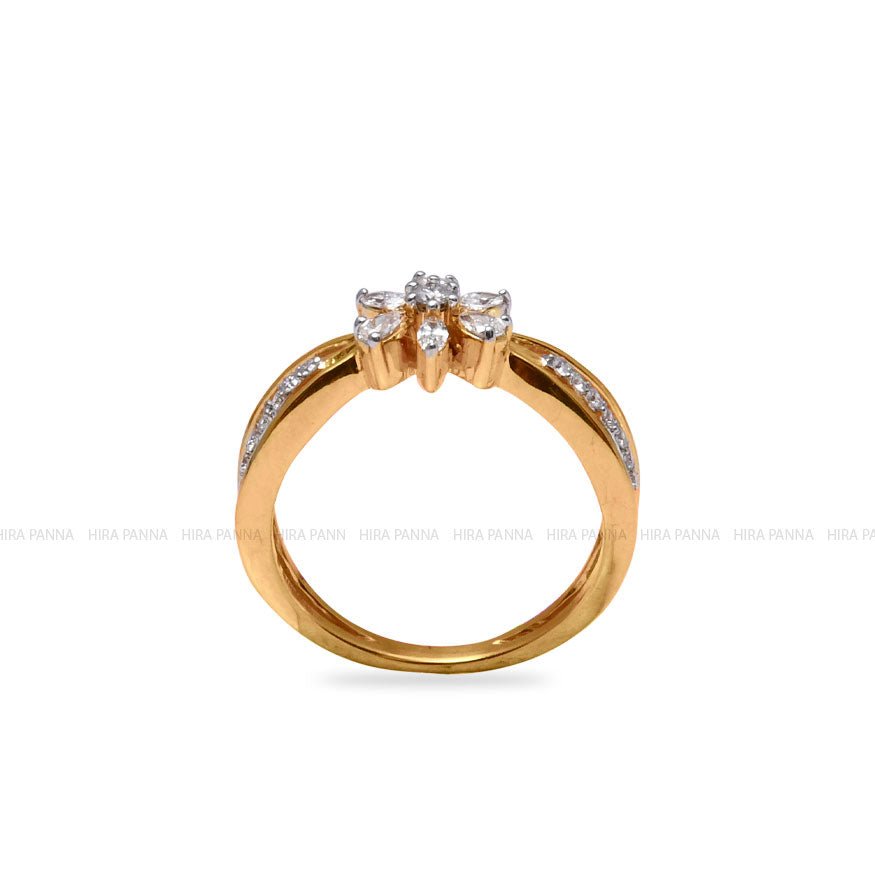 Diamond Gold Finish Ring