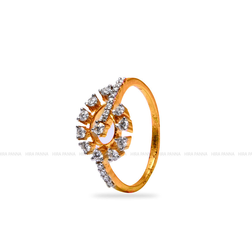 Diamond Gold Finish Ring